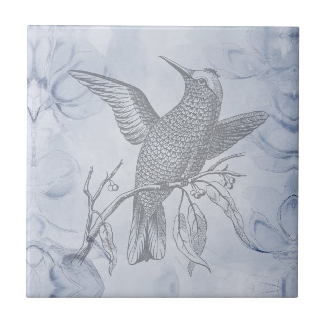 Decorative Bird Art Penmanship Ceramic Tile (Front)