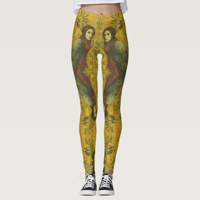 Decorative Bird Lady Leggings (Front)
