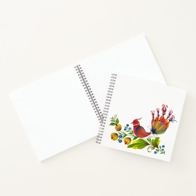 Decorative Bird with Flowers & Berries Notebook (Inside)