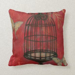 Decorative Birdcage with Butterflies Cushion
