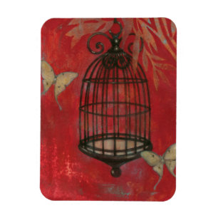 Decorative Birdcage with Butterflies Magnet