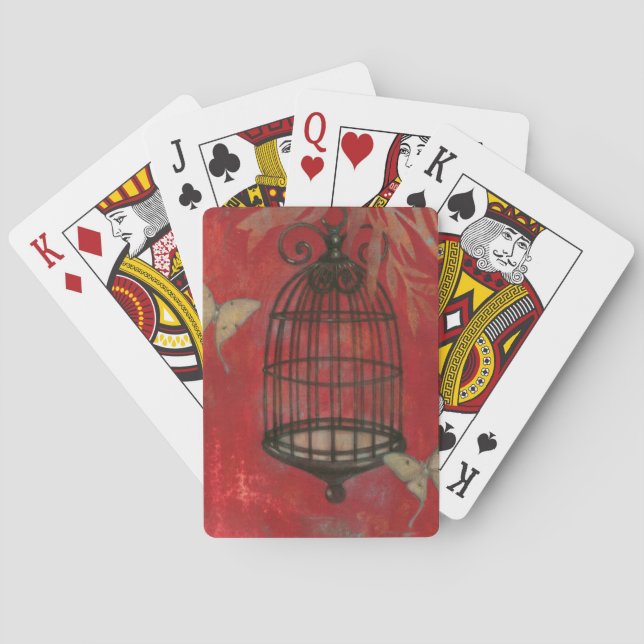 Decorative Birdcage with Butterflies Playing Cards (Back)