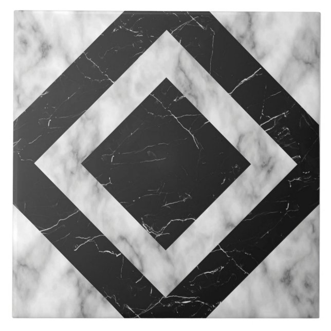 Decorative black and grey marble background ceramic tile (Front)