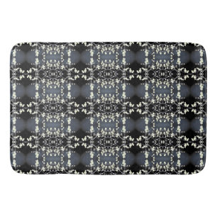 Decorative black and white pattern bath mat