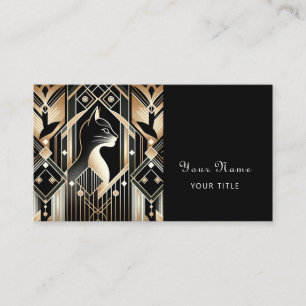 Decorative Black Cat Abstract Business Card