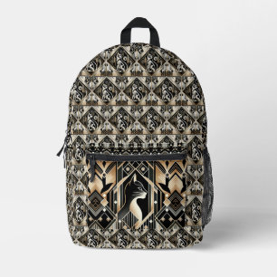 Decorative Black Cat Abstract Printed Backpack