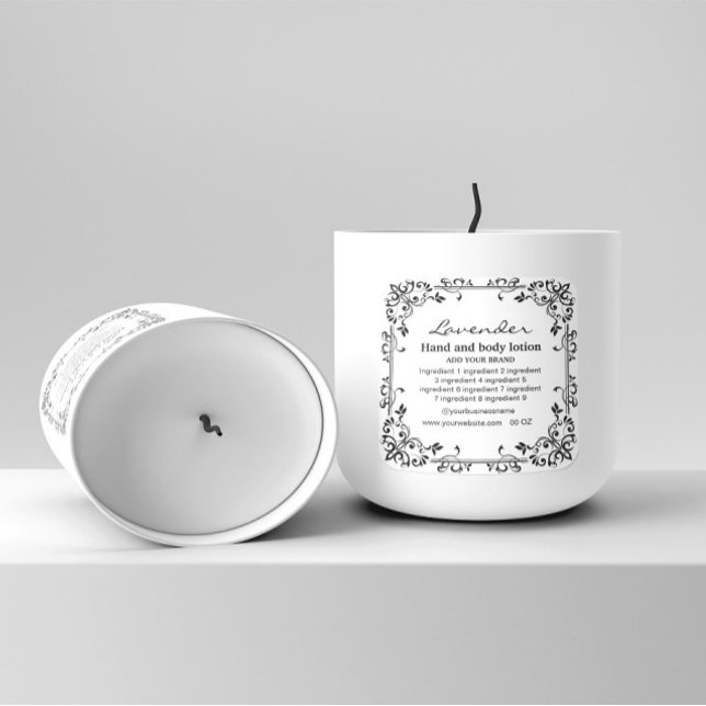 Decorative black frame white background label (Creator Uploaded)