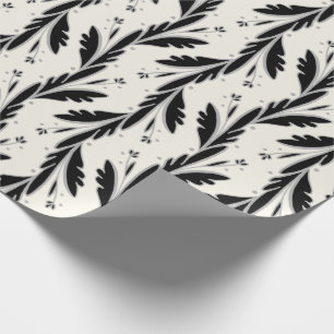 Decorative Black Vines Pattern Wrapping Paper