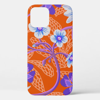 Decorative blooming wildflowers. Summer floral bac iPhone 12 Case