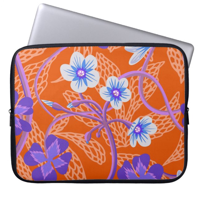 Decorative blooming wildflowers. Summer floral bac Laptop Sleeve (Front)
