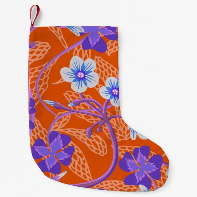 Decorative blooming wildflowers. Summer floral bac Small Christmas Stocking (Front)