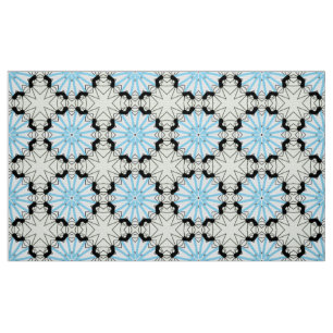 Decorative blue and black geometric pattern  fabric