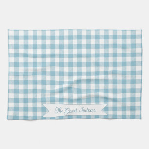 Decorative Blue Buffalo Check Tea Towel