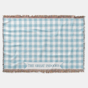 Decorative Blue Buffalo Check Throw Blanket