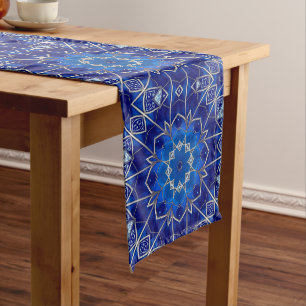 Decorative Blue Holiday Table Runner