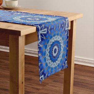 Decorative Blue Holiday Table Runner