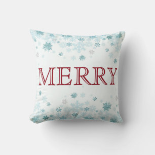 Decorative Blue Stars  Merry Christmas Cushion