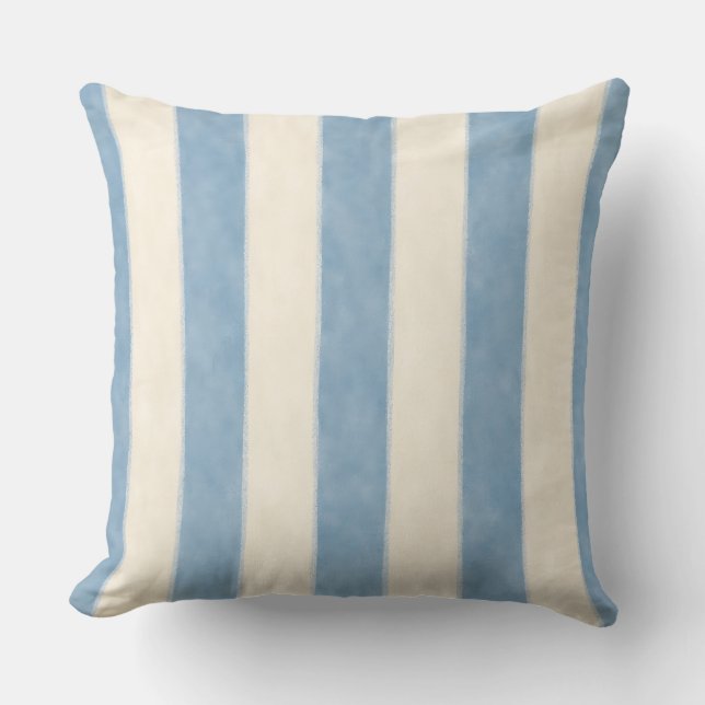 Decorative Blue Stripes Throw Pillow (Front)
