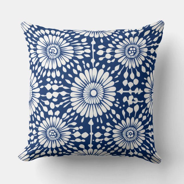 Decorative Blue Throw Pillow (Front)
