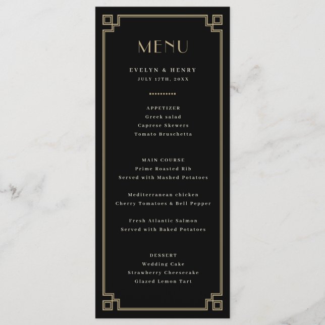 Decorative Border Elegant Menu (Front)