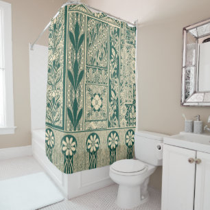 Decorative Botanical Art Nouveau Pattern Shower Curtain