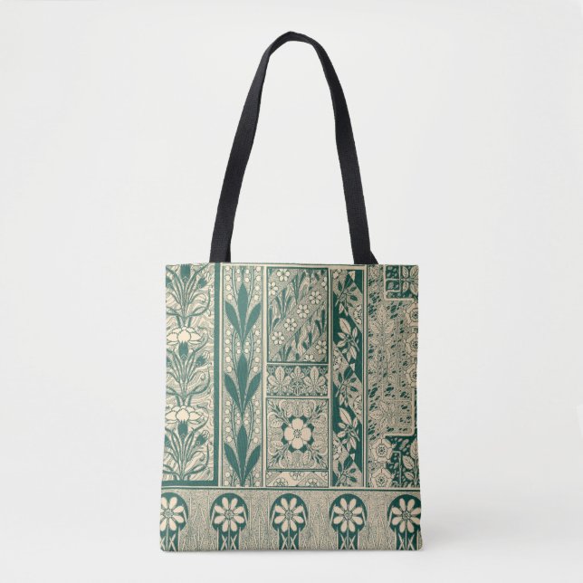 Decorative Botanical Art Nouveau Pattern Tote Bag (Front)