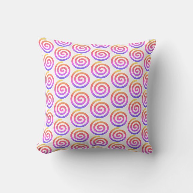 Decorative Bright Rainbow Coloured Accent Cushion (Front)