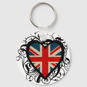 Decorative British Heart Key Ring