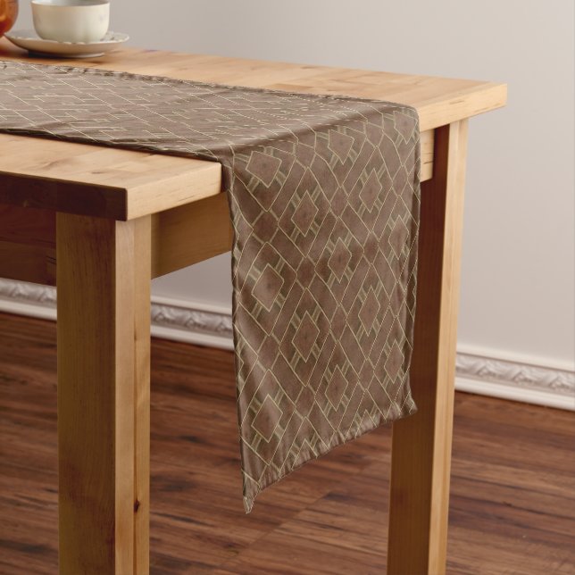 Decorative Brown Tiled Table Runner (In Situ)