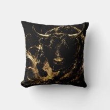 Decorative Bull of Fire Pillow
