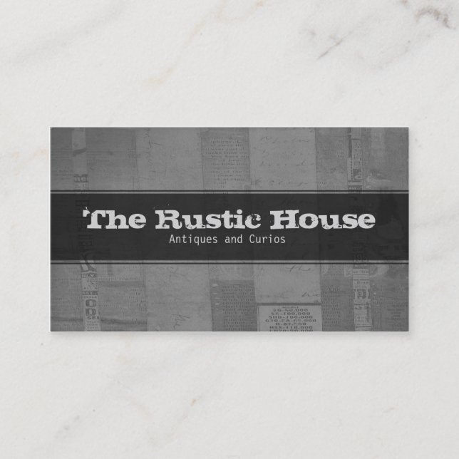 Decorative Business Card Rustic Paper Patterns (Front)