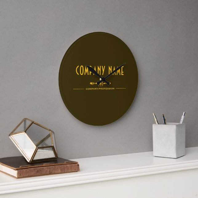 Decorative Business Name Large Clock (Office)