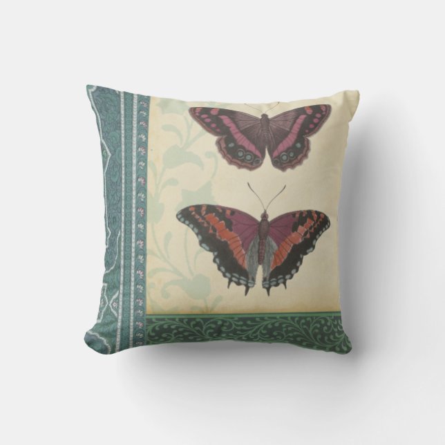 Decorative Butterfly Brocade by Vision Studio Cushion (Front)