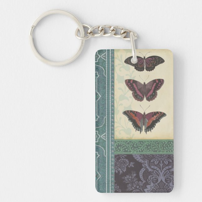 Decorative Butterfly Brocade by Vision Studio Key Ring (Front)
