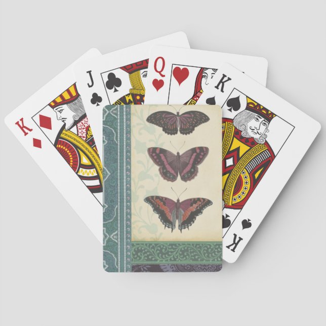 Decorative Butterfly Brocade by Vision Studio Playing Cards (Back)