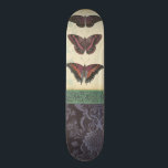 Decorative Butterfly Brocade by Vision Studio Skateboard<br><div class="desc">This decorative brocade design by Vision Studio features butterflies with floral prints in separate blocks. The tan background of the block featuring the butterflies contrasts nicely with their dark colouring. Order your copy now!</div>