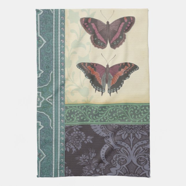 Decorative Butterfly Brocade by Vision Studio Tea Towel (Vertical)