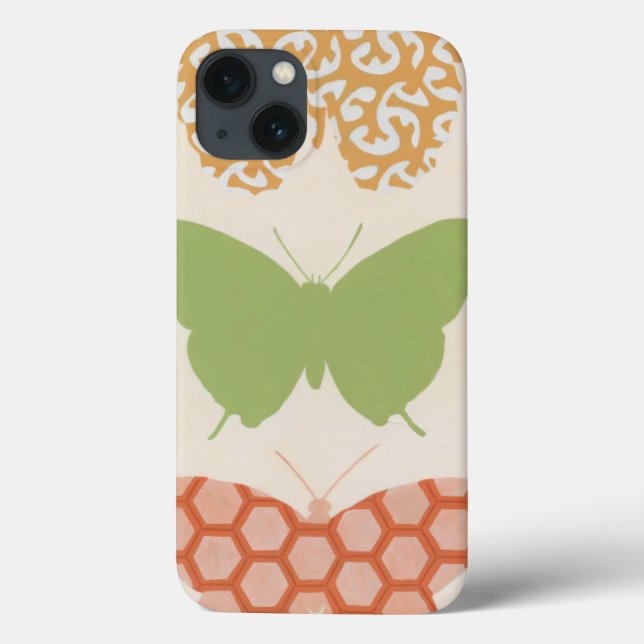 Decorative Butterfly Patterns on Cream Background Case-Mate iPhone Case (Back)