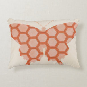 Decorative Butterfly Patterns on Cream Background Cushion