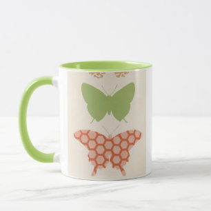 Decorative Butterfly Patterns on Cream Background Mug