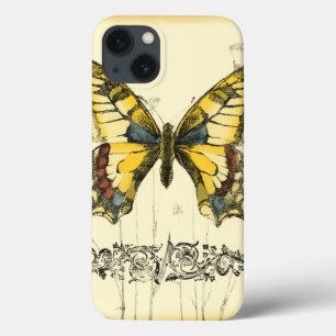 Decorative Butterfly with Wildflowers iPhone 13 Case