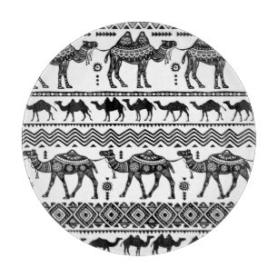 Decorative Camels Seamless Pattern Design Cutting Board