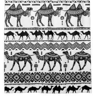 Decorative Camels Seamless Pattern Design Shower Curtain
