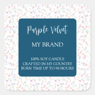Decorative Candle Label Square Sticker