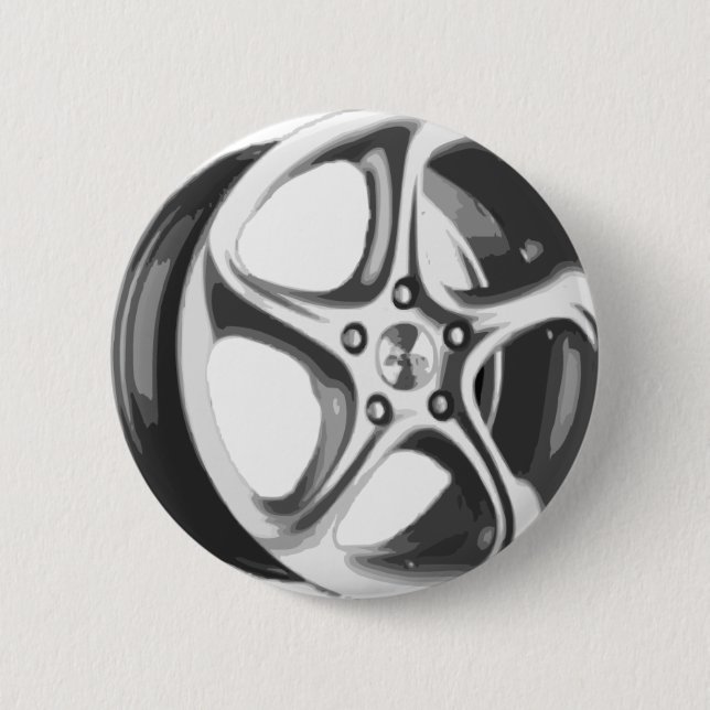 Decorative Car Rim 6 Cm Round Badge (Front)