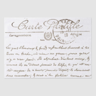 Decorative Carte Postale French Script Decoupage Tissue Paper