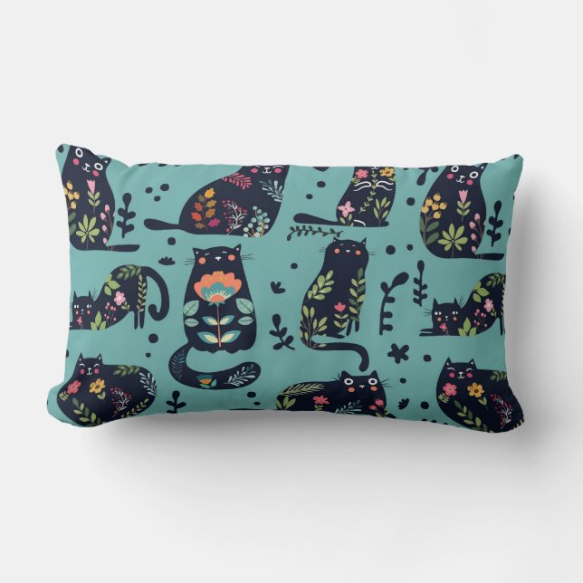 Decorative Cats Lumbar Cushion (Front)