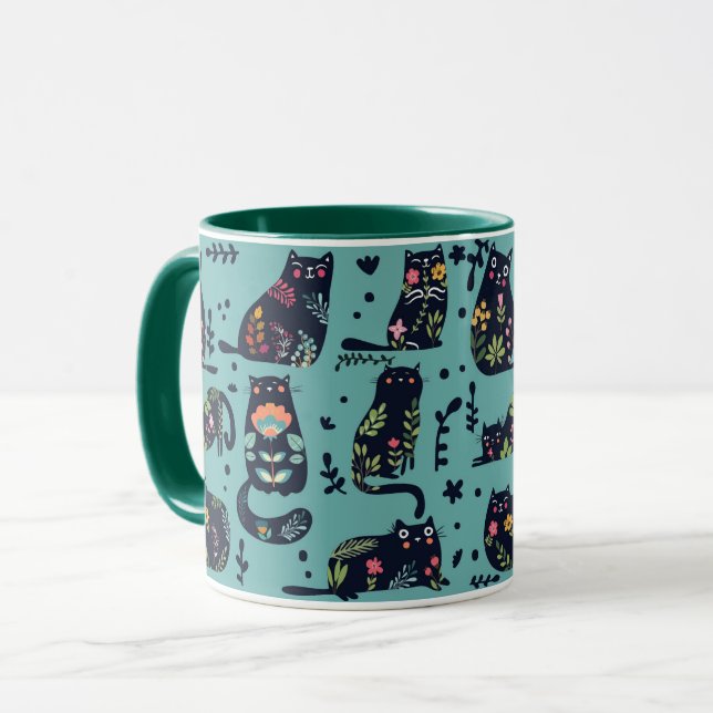 Decorative Cats Mug (Front Left)