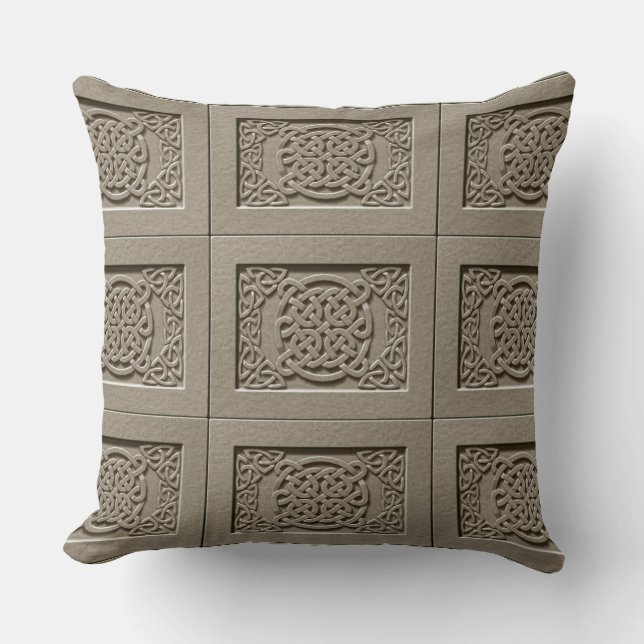 Decorative Celtic Knots Tiled Pattern Throw Pillow (Front)