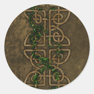Decorative Celtic Knots With Ivy Classic Round Sticker